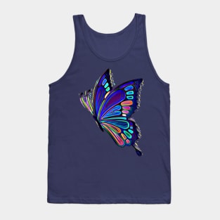 Artistic Butterfly Blue Tank Top